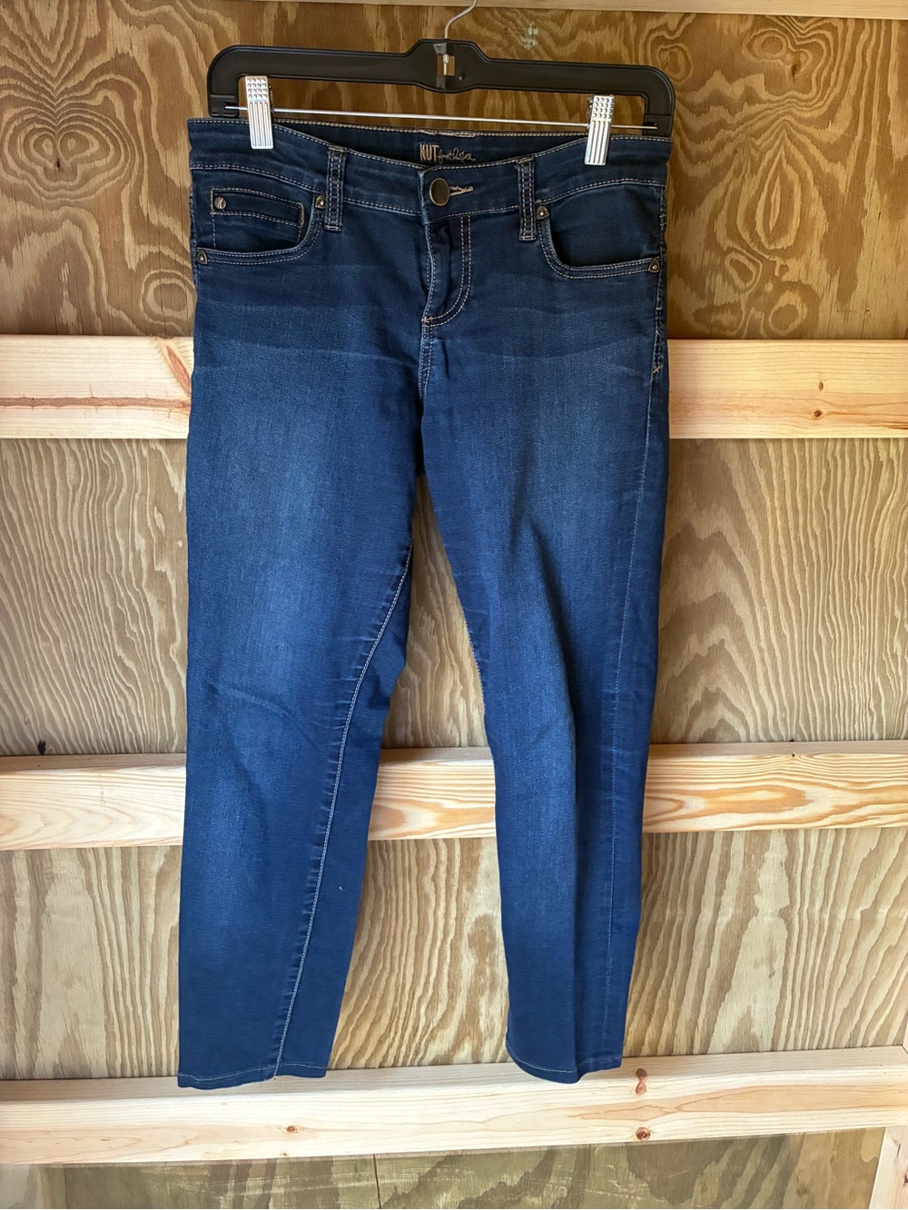 Kut from the Kloth Dark Wash Diana Skinny Jeans Mid Rise